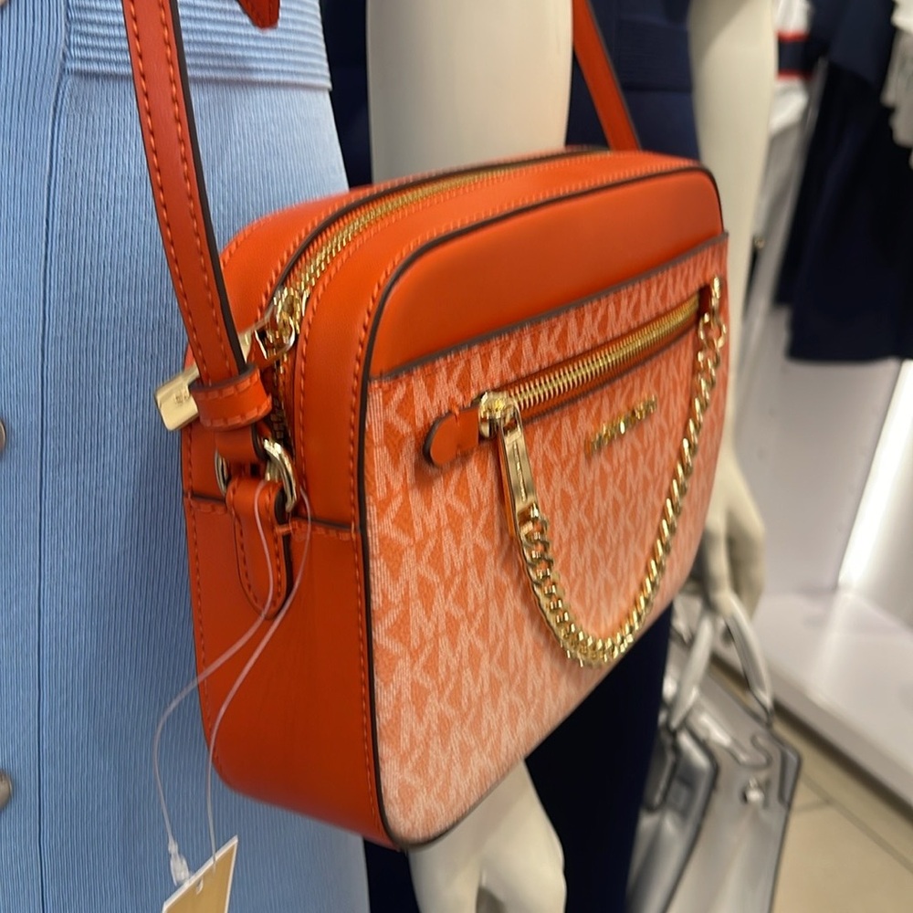 MICHAEL KORS Jet Set Large Ombré Signature Logo Crossbody EW ZP CHAIN XBDY Bag - Picture 5 of 16